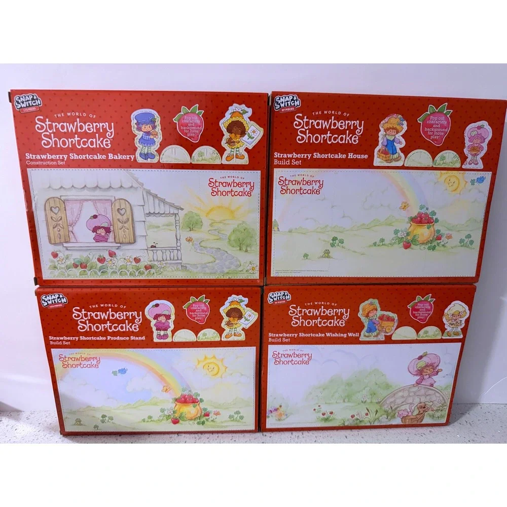 Strawberry Shortcake Snap & Switch Build Set Lot Bakery House Produce Stand Well